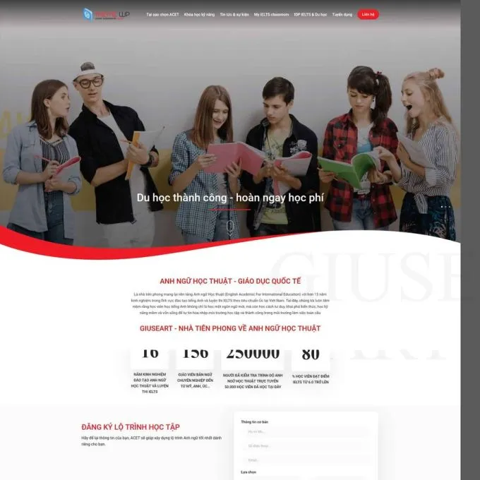 Theme WordPress trung tâm anh ngữ