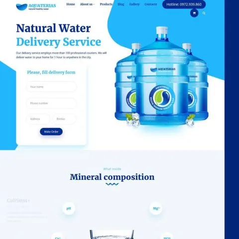 Theme wordpress nước aqua