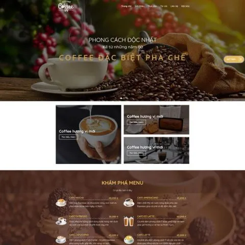 Theme wordpress bán cafe