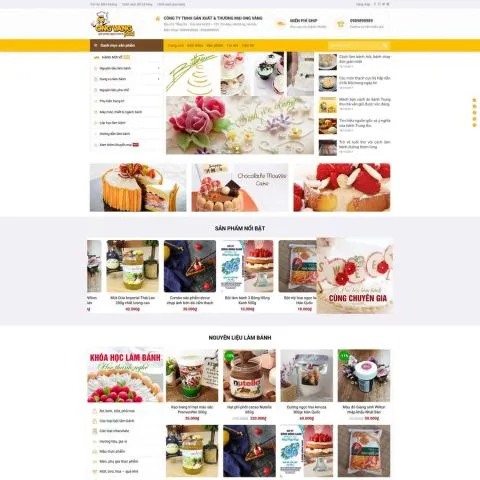 Theme wordpress shop nguyên liệu làm bánh