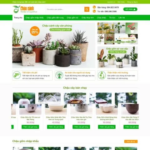 Theme wordpress bán chậu cây
