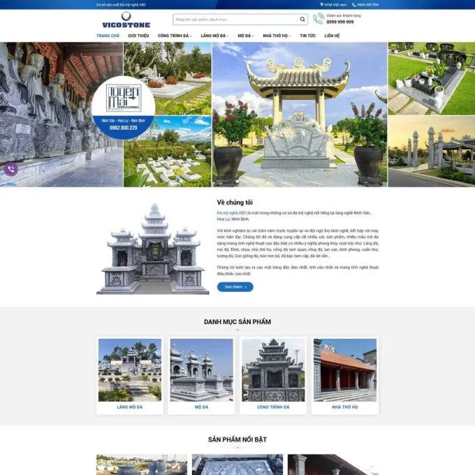 Theme wordpress xưởng đá mỹ nghệ