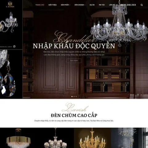 Theme wordpress shop bán đèn chùm