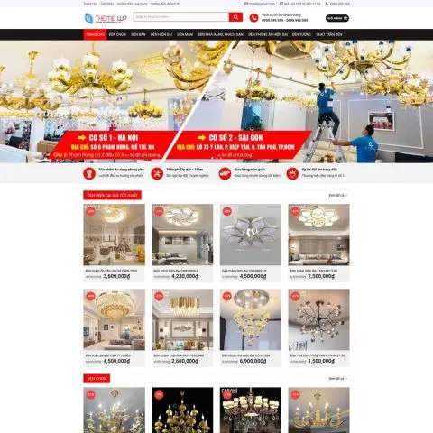 Theme wordpress bán đèn chùm đẹp