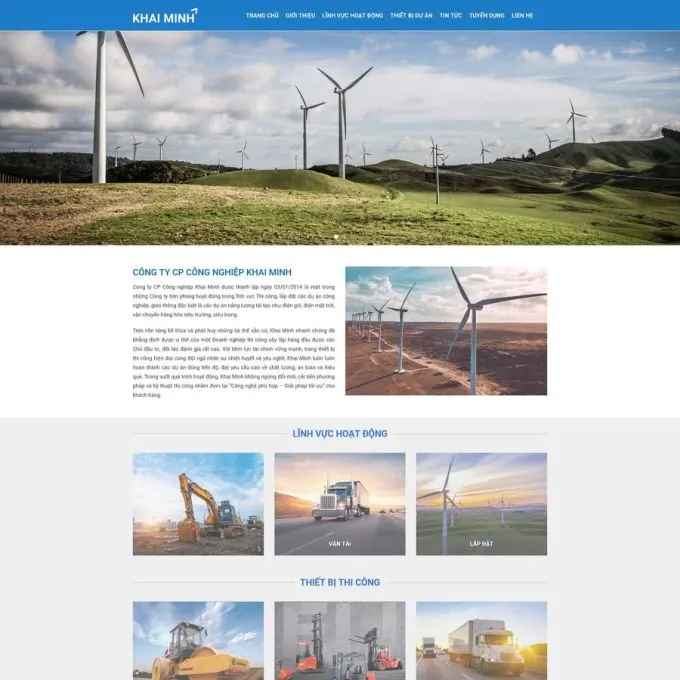 Theme wordpress giới thiệu công ty xây dựng điện gió