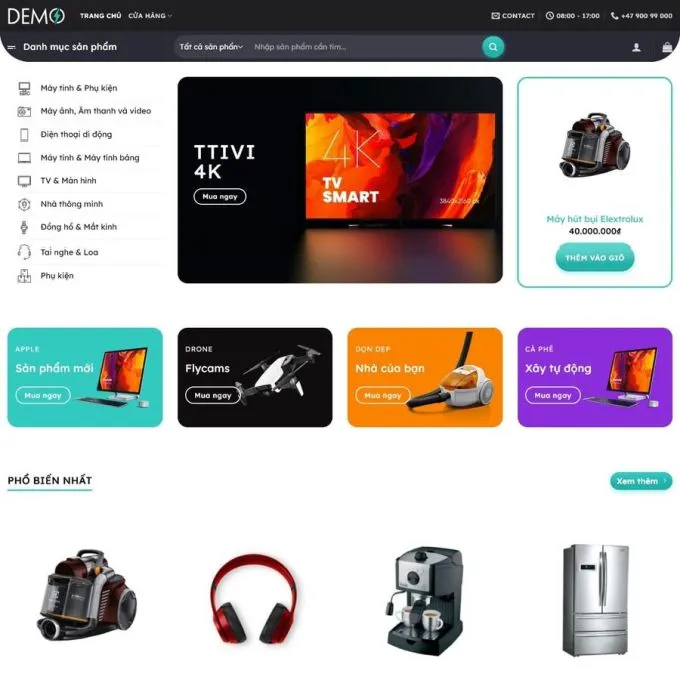 Theme WordPress shop bán hàng điện tử công nghệ