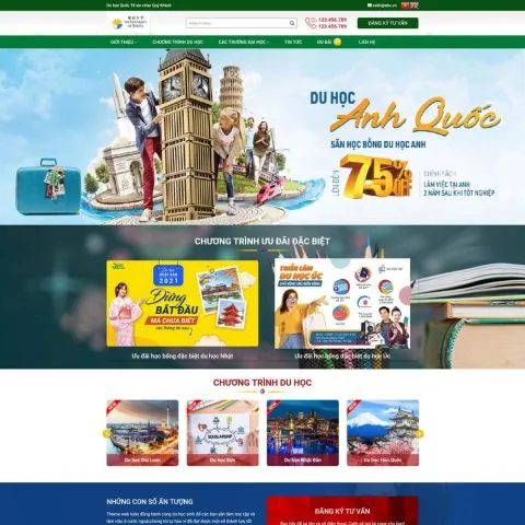 Theme WordPress du học quốc tế