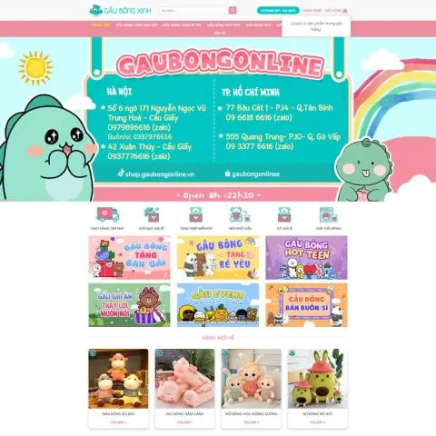 Theme wordpress bán gấu bông