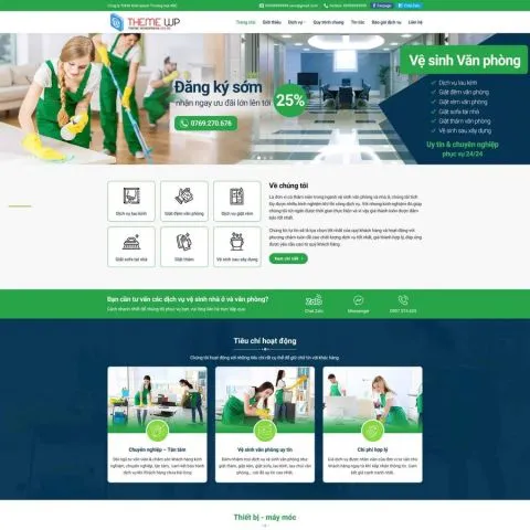 Theme wordpress dịch vụ giặt thảm văn phòng