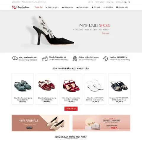 Theme wordpress shop giày nữ