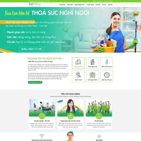 Theme wordpress dịch vụ giúp việc nhà