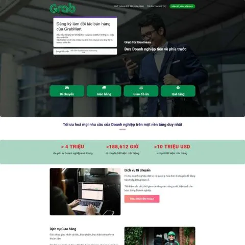 Theme wordpress dịch vụ grap