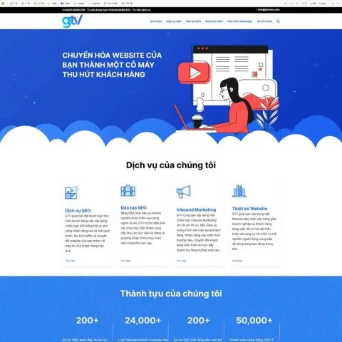 Theme WordPress công ty dạy seo gtv