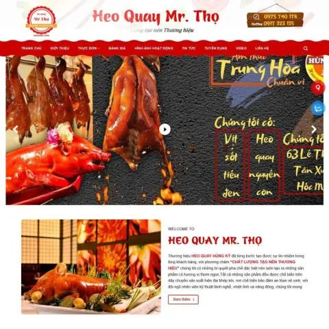 Theme wordpress bán heo quay ,quán ăn nhà hàng