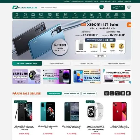 Theme wordpress shop điện thoại hoàng hà mobile 2