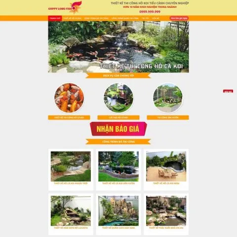 Theme wordpress hồ cá koi