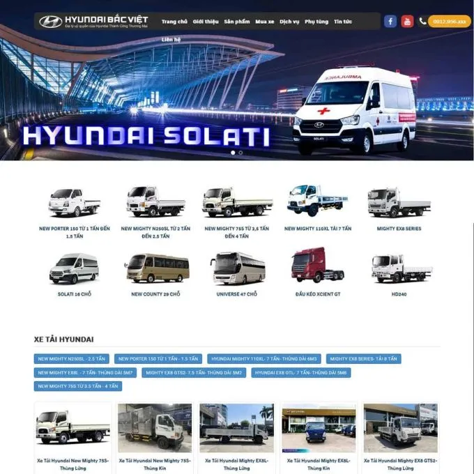 Theme wordpress bán oto hyundai 1