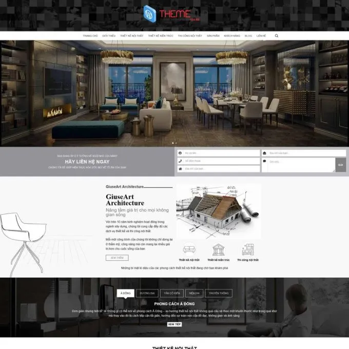 Theme wordpress kiến trúc nội thất 02