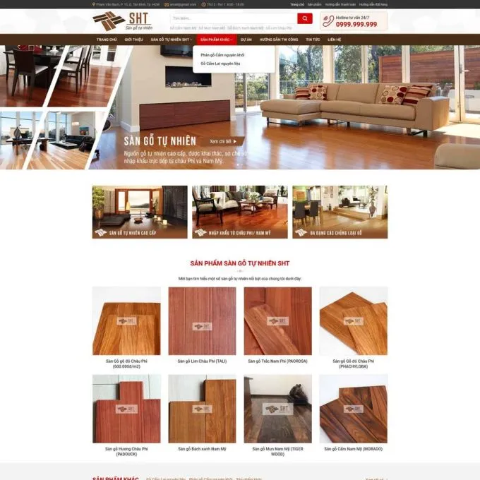 Theme WordPress sàn gổ cao cấp