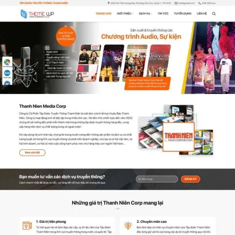 Theme wordpress công ty truyền thông media