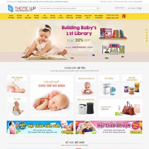 Theme wordpress shop mẹ và bé