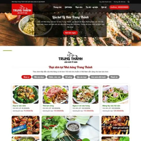 Theme wordpress nhà hàng đẹp