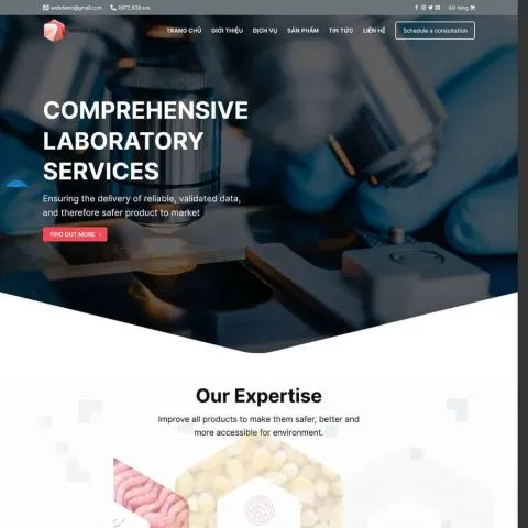 Theme wordpress phòng lab