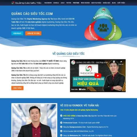 Theme wordpress dịch vụ quảng cáo siêu tốc