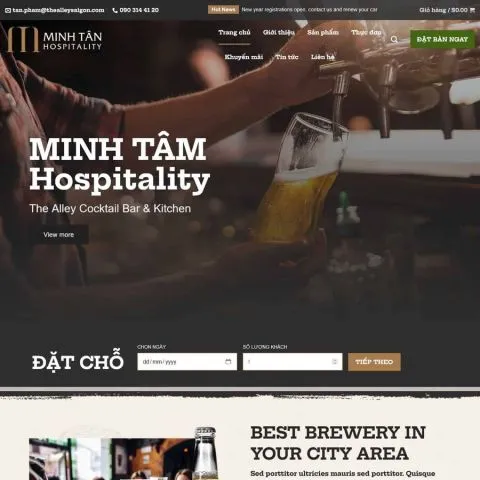 Theme wordpress nhà hàng bán rượu bia