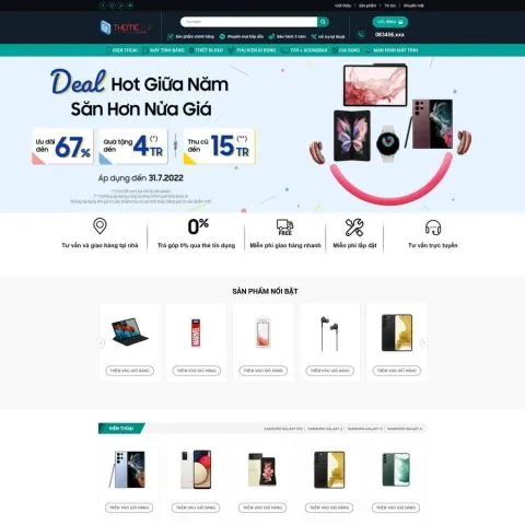 Theme wordpress bán điện thoại samsung shop