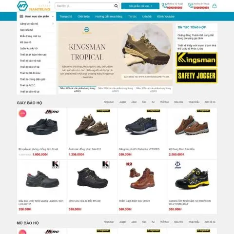 Theme wordpress shop giày bảo hộ lao động