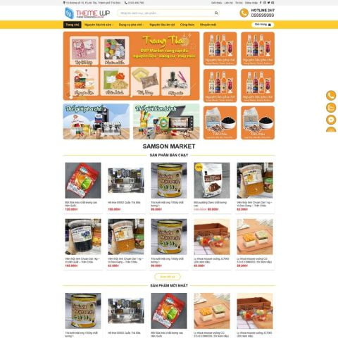 Theme wordpress shop nguyên liệu