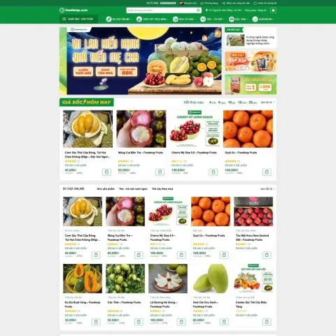 Theme wordpress shop bán trái cây, nông sản