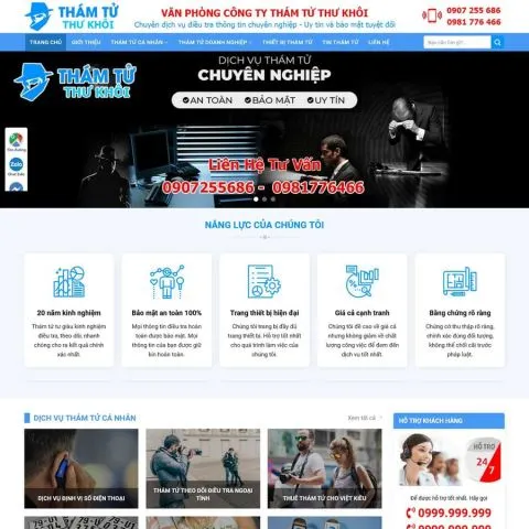 Theme wordpress dịch vụ thám tử