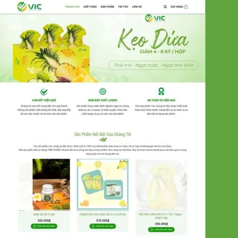 Theme wordpress bán hàng thực phẩm kẹo dứa