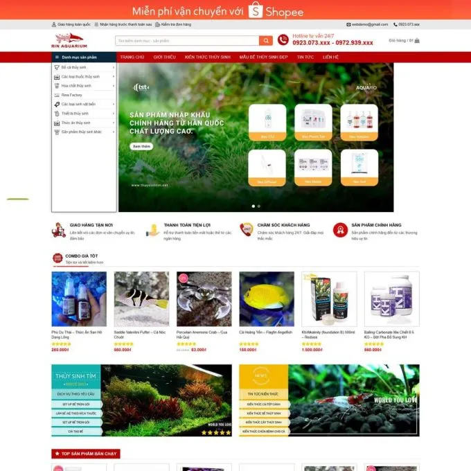 Theme wordpress thủy sinh