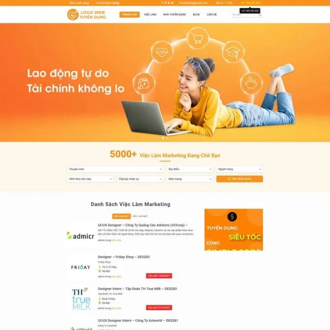 Theme wordpress tuyển dụng 2