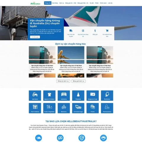 Theme wordpress dịch vụ vận chuyển úc