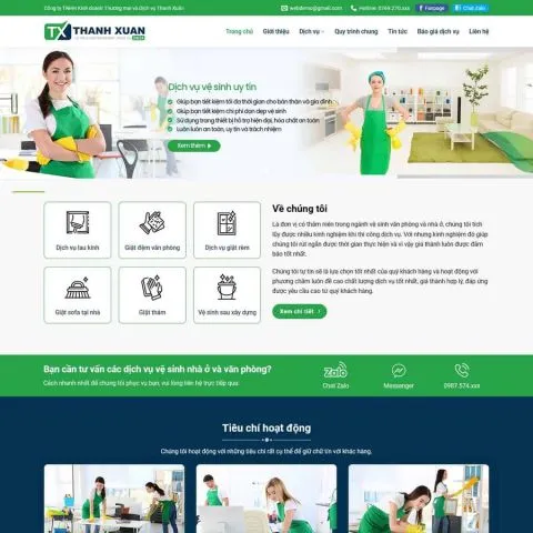 Theme wordpress dịch vụ vệ sinh 4