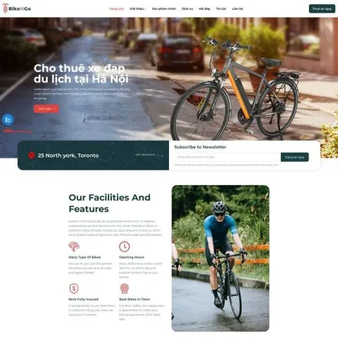 Theme wordpress dịch vụ cho thuê xe đạp