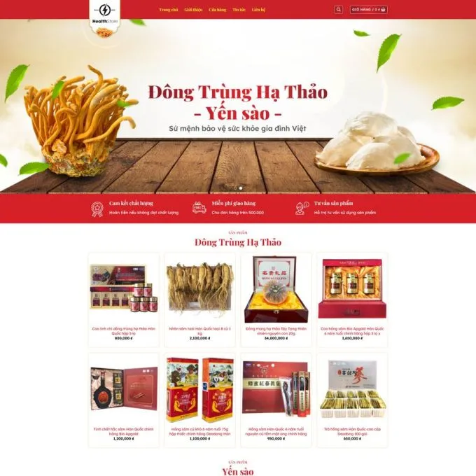 Theme wordpress bán yến sào 1