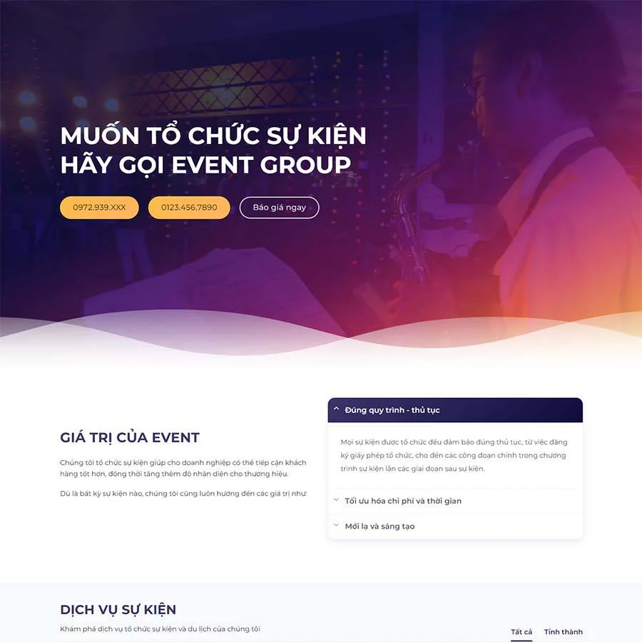 Theme wordpress công ty tổ chức sự kiện 7 sieu đẹp